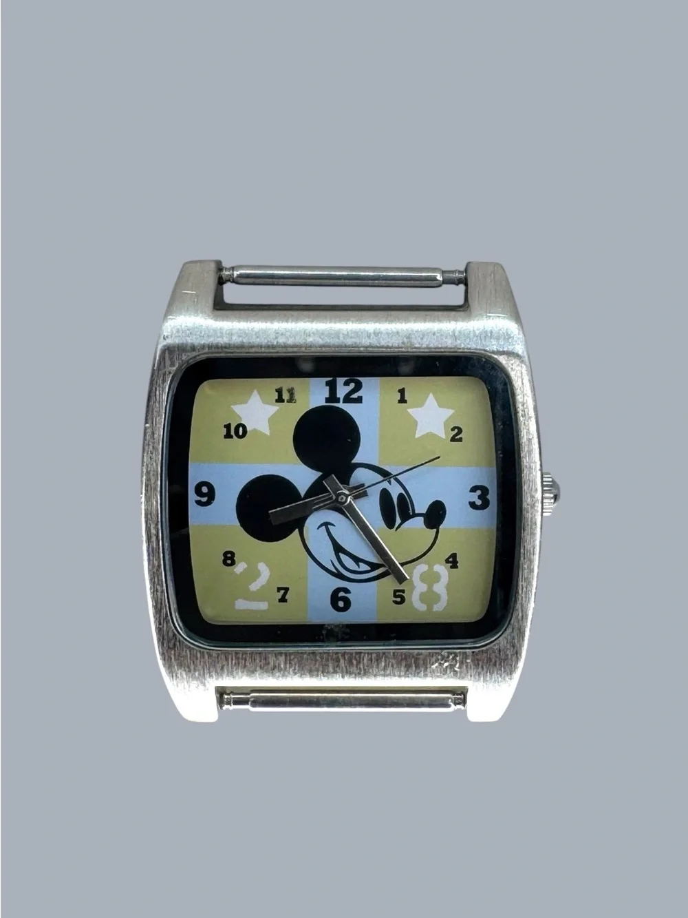 Vintage Disney Store Mickey Mouse Square Watch Japan Movement Stainless Steel No